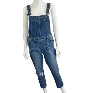 PAIGE Blue Denim Cropped Overalls Size 27 L0505